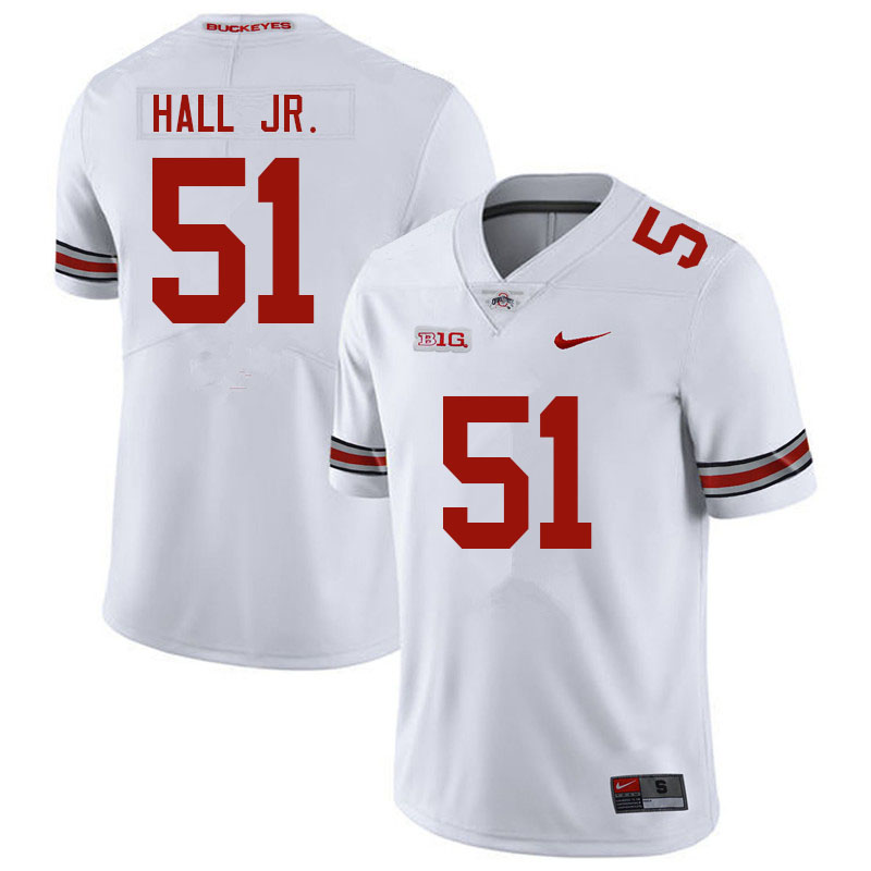 Ohio State Buckeyes #51 Michael Hall Jr. College Football Jerseys Sale-White
